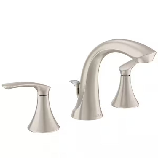 Moen WS84551SRN | Darcy 8 in. Widespread 2-Handle High-Arc Bathroom Faucet in Spot Resist Brushed Nickel