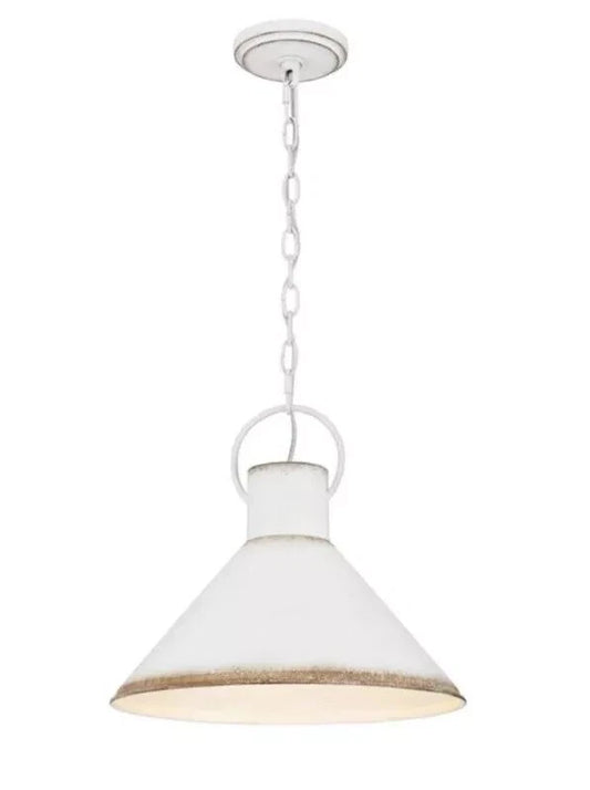 DSI Lighting 1004 106 535 | Summerfield 1-Light Antique White Pendant With Metal Shade