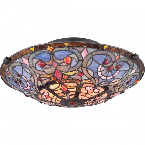 Quoizel TF1805SVB | Carroll 2 -Light 16.5-in Bronze Flush Mount Light
