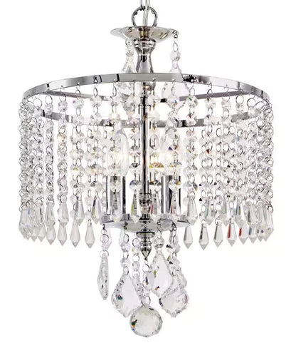 Home Decorators Collection 1001 789 669 | Calisitti 3-Light Polished Chrome Chandelier with K9 Crystal Dangles