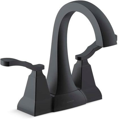 Kohler R30997-4D-BL | Ridgeport Centerset Bathroom Sink Faucet, 1.2 gpm in Matte Black
