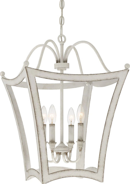 Quoizel SUM5216WH | Summerford 4 Light 16"W Taper Candle Pendant - Antique White
