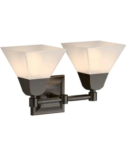 Kohler 23687-BA02-BZL | Memoirs 15" Wide 2 Light Vanity Light in Oil Rubbed Bronze