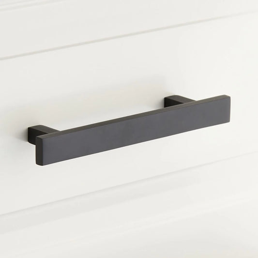 Signature Hardware 6" Covello Solid Brass Cabin Pull in Matte Black