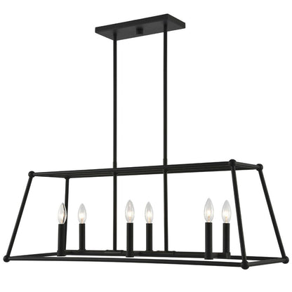 Elle Decor DS18969 | DSI Lighting 6-Light Black Geometric Island Pendant