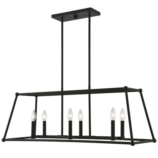 Elle Decor DS18969 | DSI Lighting 6-Light Black Geometric Island Pendant