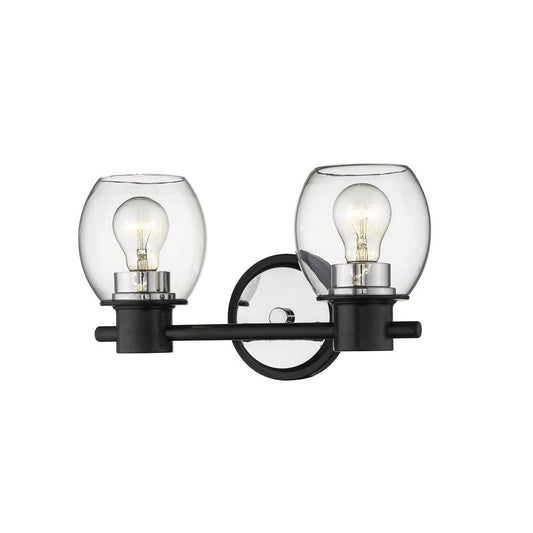 Millennium 3552 MB/PN | 14 in. 2-Light Matte Black/Polished Nickel Vanity Light