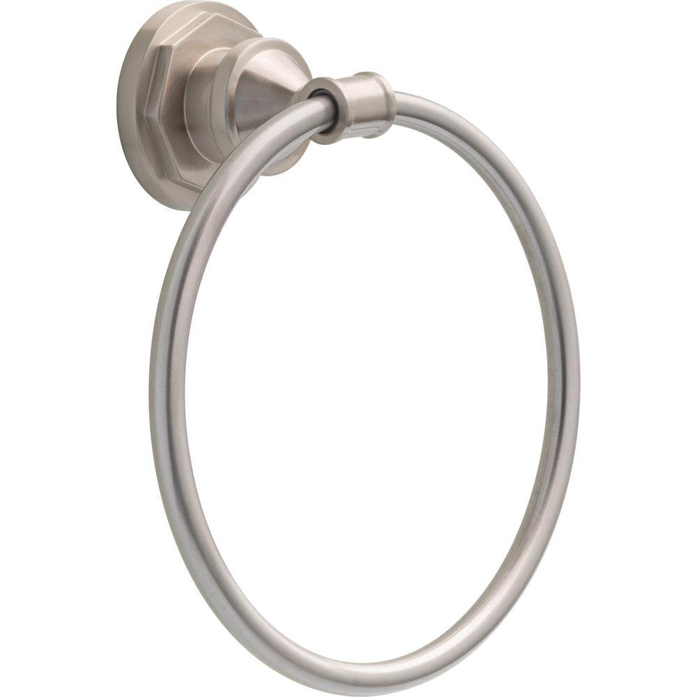 Delta LHT46-BN | Lochurst Wall Mount Round Closed Towel Ring Bath Hardware Accessory in Brushed Nickel