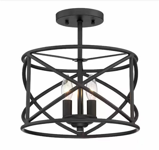 Hampton Bay 1003 418 679 | Hastings 60-Watt 1-Light Oil Rubbed Bronze Contemporary Pendant Light with Open Cage Design and No Bulbs Included