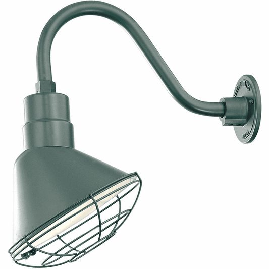 Millennium RAS12-SG | RLM 1 Light 12" Wide Outdoor Angle Cone Shade