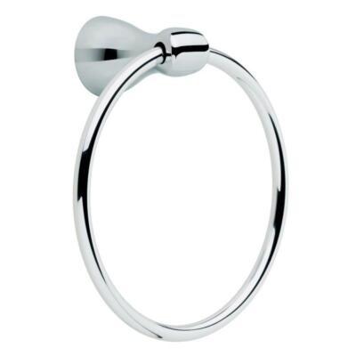 Delta FND46-PC | Foundations Wall Mount Round Closed Towel Ring Bath Hardware Accessory in Polished Chrome