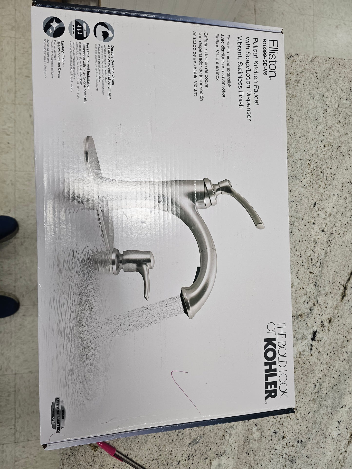 KOHLER Elliston R16399SDVS Vibrant Stainless Single Handle Pullout