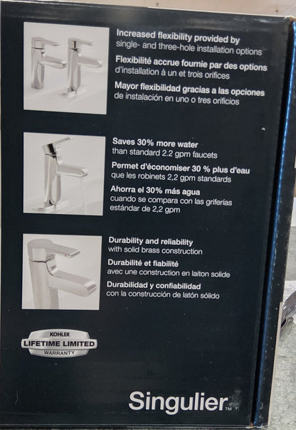 Singulier R10860-4D-CP Single-Handle Bathroom Faucet in Polished Chrome Finish