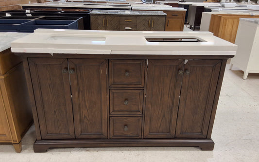 60" Vanity in Brown. Top Includeed: $999 NO TOP: $800 7665321