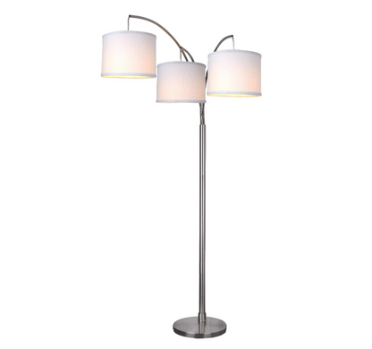 Hampton Bay 1001 731 456 | 78 in. Height 3-Arc Floor Lamp - Brushed Nickel Finish