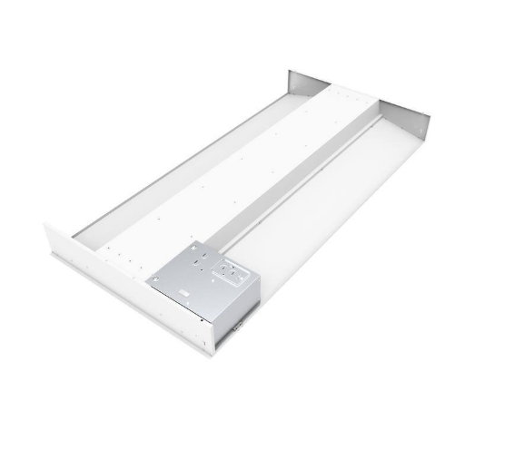 Commercial Electric 1003 957 956 | 1-Pack 2 ft. x 4 ft. White Selectable CCT Integrated LED Center Basket Troffer Light Fixture at 4000 Lumens, 3500-4000K