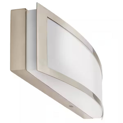 Hampton Bay 1006 424 029 | Woodbury 24.6 in. 1-Light Brushed Nickel Integrated LED Bathroom Vanity Light Bar with Frosted Acrylic Shade