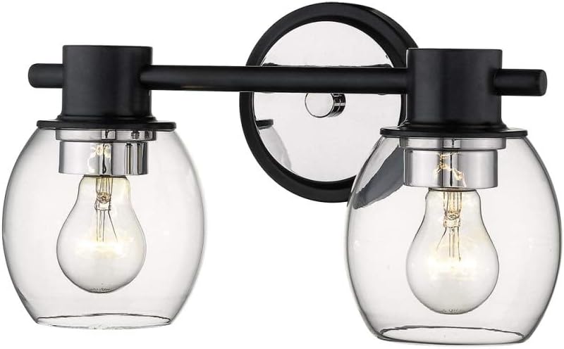 Millennium 3552 MB/PN | 14 in. 2-Light Matte Black/Polished Nickel Vanity Light