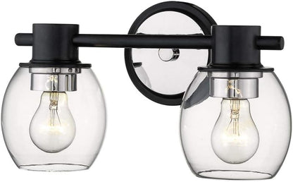 Millennium 3552 MB/PN | 14 in. 2-Light Matte Black/Polished Nickel Vanity Light