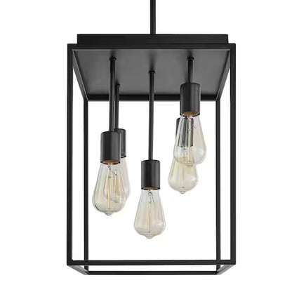 Home Decorators Collection 1004 121 532 | Rollins 5-Light Black Cage Chandelier for Foyer
