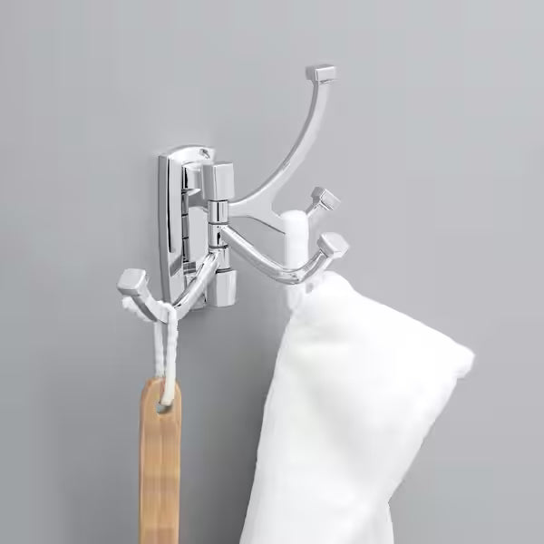 Delta PWD37-PC | Portwood Multi-Purpose Swivel Towel Hook Bath Hardware Accessory in Polished Chrome