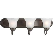Progress Lighting 1001 106 837 | Solvang 24 in. 3-Light Antique Bronze Traditional Bathroom Vanity Light with Alabaster Glass