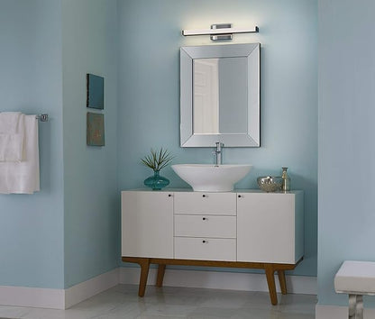 Quoizel PCP8524C | Promenade Acrylic LED Bath Bar Vanity Wall Lighting, 1-Light, Brushed Chrome Finish