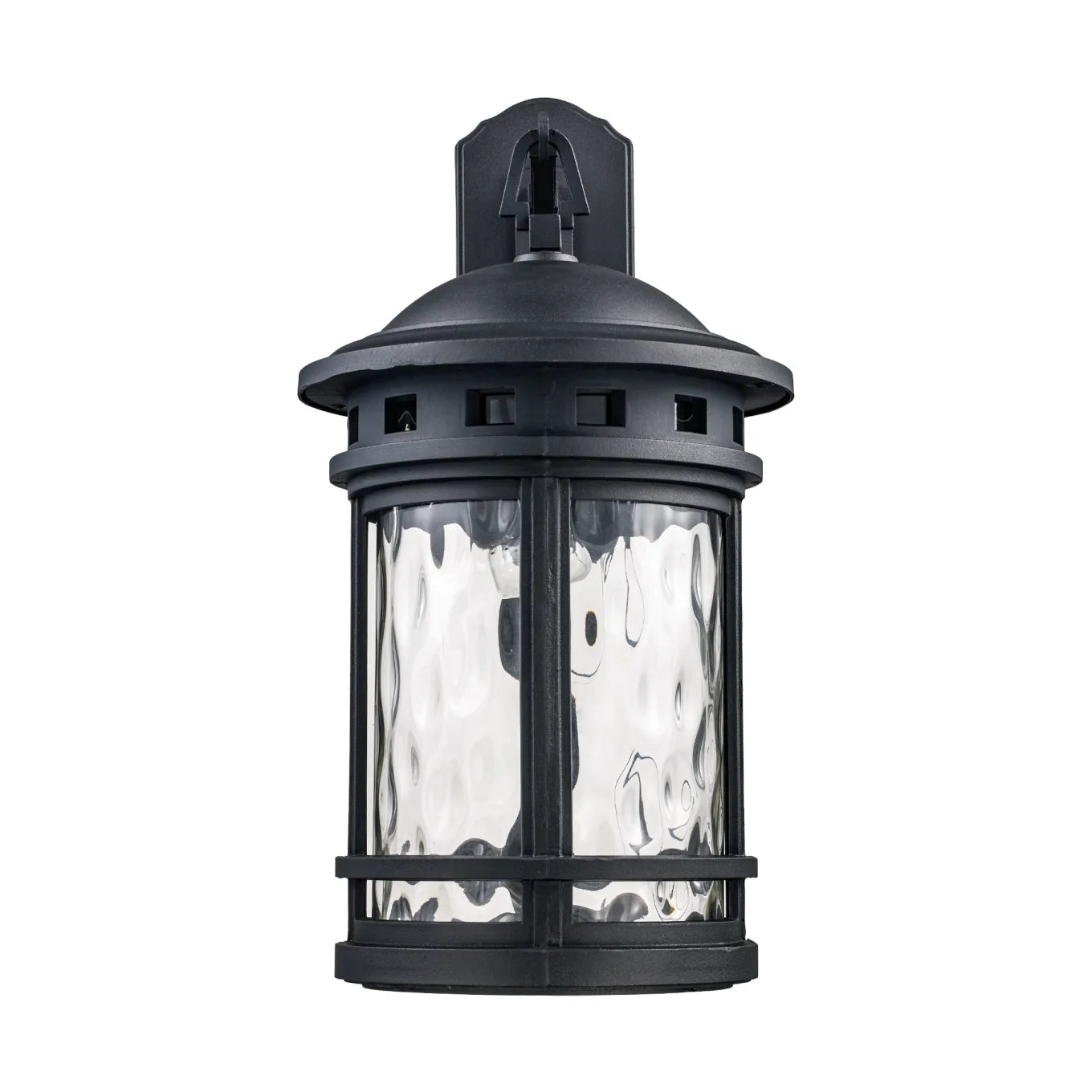 Trans Globe 40372BK | Boardwalk Single Light 20" Tall Outdoor Wall Sconce with Water Glass Shade