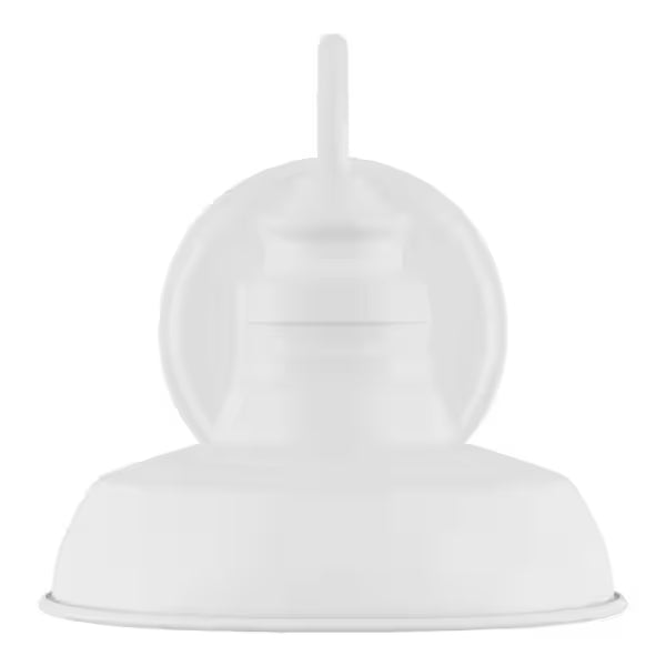 Hampton Bay 1006 330 588 | Elmcroft 7.63 in. 1-Light Designer White Farmhouse Wall Sconce with Metal Shade