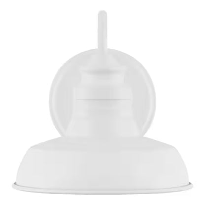Hampton Bay 1006 330 588 | Elmcroft 7.63 in. 1-Light Designer White Farmhouse Wall Sconce with Metal Shade