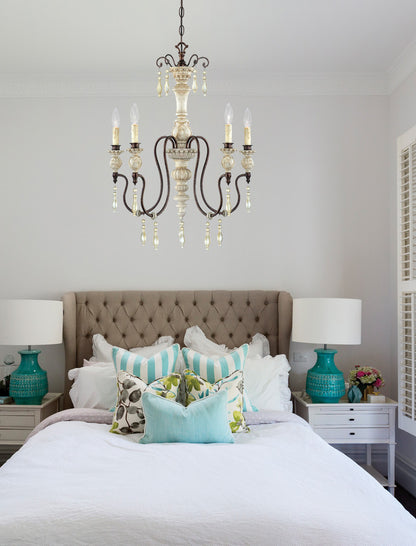 Millennium 7305AW/BZ | Denise 5-Light Antique White/Bronze French Country/Cottage Candle Chandelier