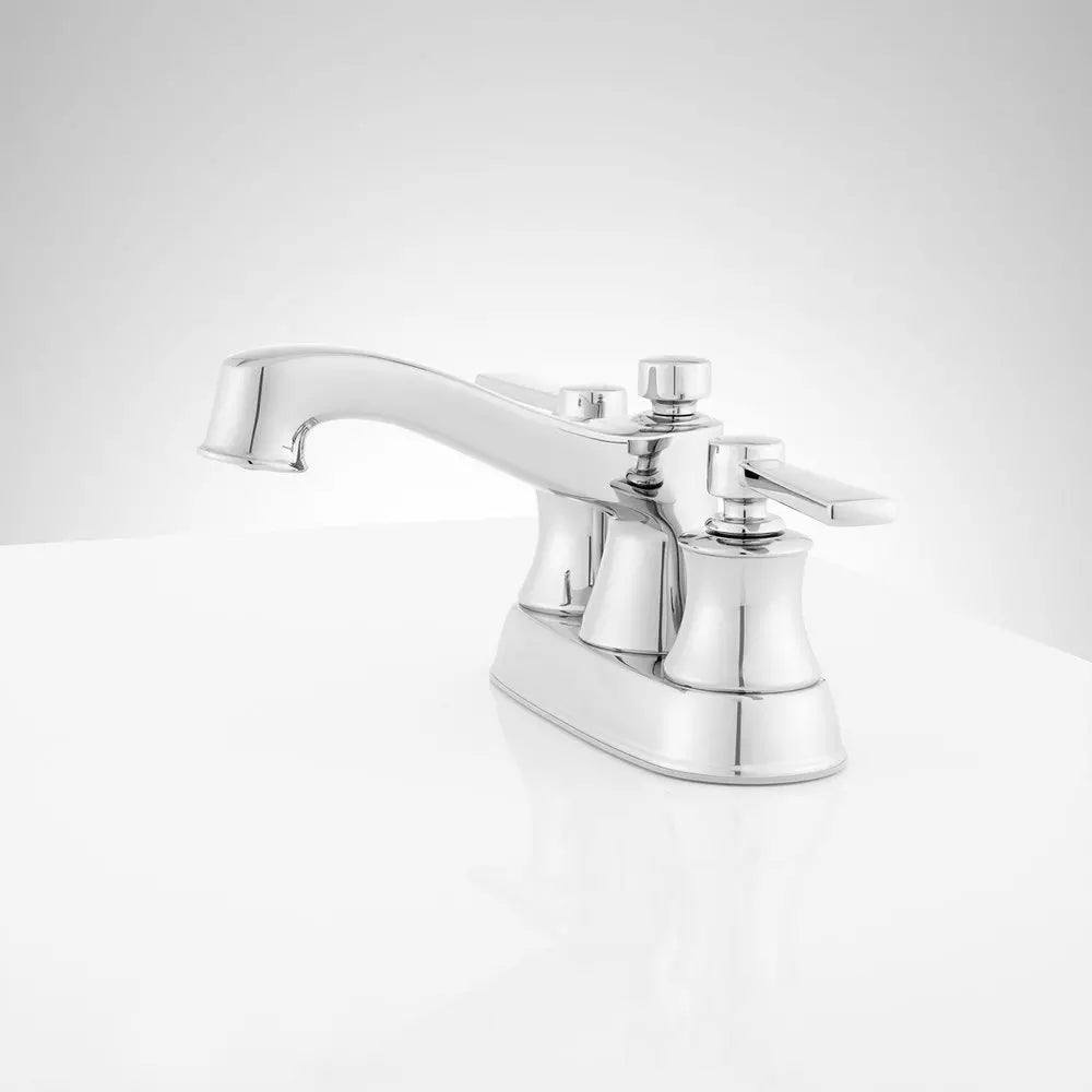 Signature Hardware Pendleton Two Handle Centerset Bathroom Sink Faucet in Polished Chrome