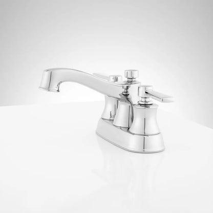 Signature Hardware Pendleton Two Handle Centerset Bathroom Sink Faucet in Polished Chrome