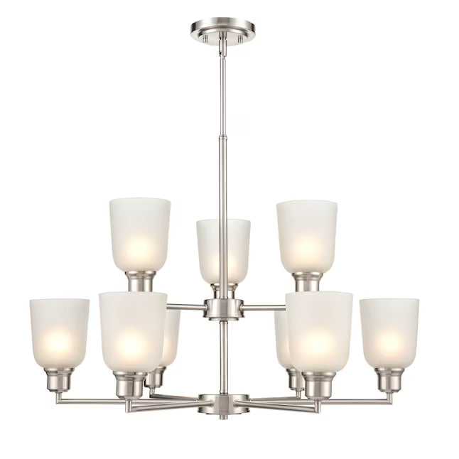 Millennium 2819-BN | Amberle 9-Light Chandelier Ceiling Light Brushed Nickel