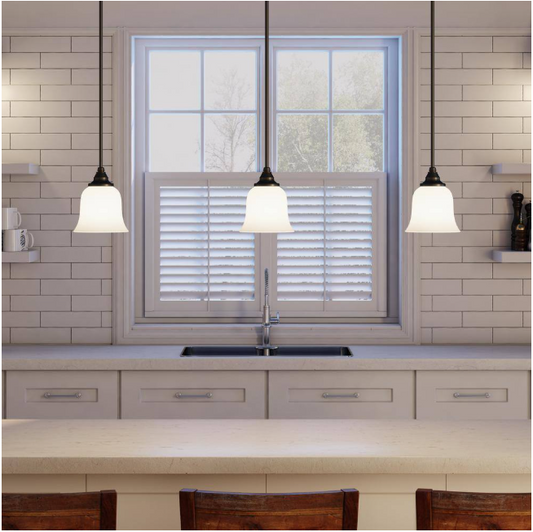 Hampton Bay 1001 409 264 | 1-Light Oil Rubbed Bronze Mini Pendant with Frosted White Glass Shade