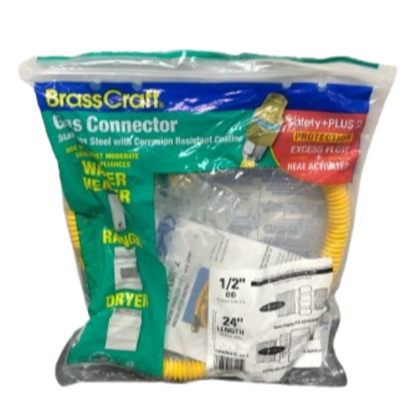 BrassCraft CSSD64TE-24 X | Gas Connector (1/2" OD) 1/2" MIP x 1/2" MIP 24"