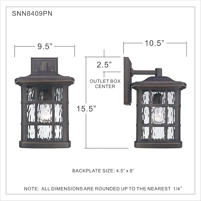 Quoizel SNN8409PN | Stonington 1 Light 16 inch Palladian Bronze Outdoor Wall Lantern