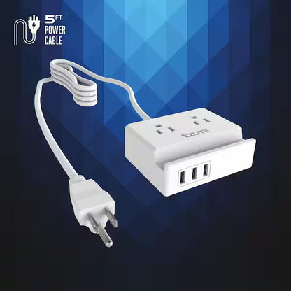 Tzumi 8447HD | Power Dock 2-Outlet Multi-Port Surge Protector and Phone Stand