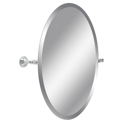 Delta 132892 | Silverton 22 in. W x 26 in. H Frameless Oval Wall Bathroom Vanity Mirror with Beveled Edges in Polished Chrome