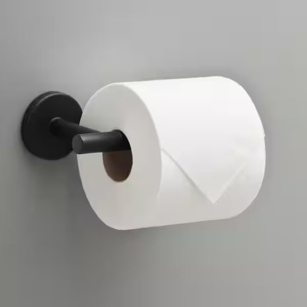 Delta LDL50-MB | Lyndall Wall Mount Euro Single Post Toilet Paper Holder Bath Hardware Accessory in Matte Black