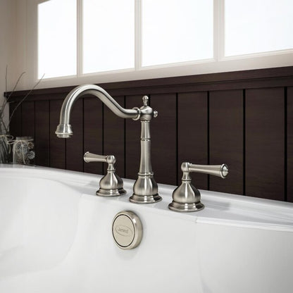 Jacuzzi MX78826 | Jacuzzi Barrea Brushed Nickel 2-handle Deck-mount Roman High-arc Bathtub Faucet (Valve Included)