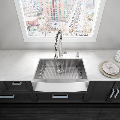 30 " x 22" - 1/4" x 10" Satin Kitchen Sink | AFS3022F