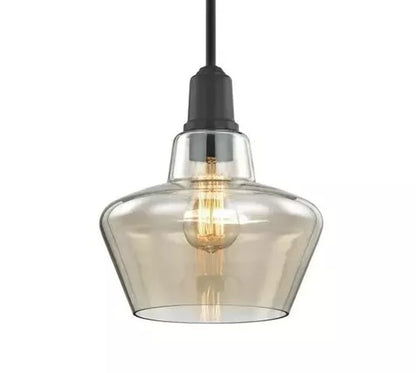 Home Decorators Collection 1002 438 184 | 1 Light Mini Pendant Light Aged Bronze Amber Glass