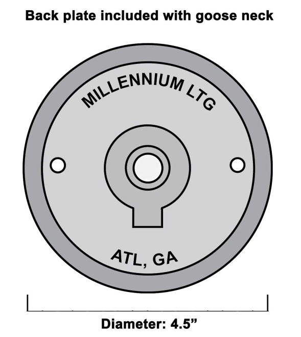 Millennium GRN23-ASB | RLM 23" Long Goose Neck Stem