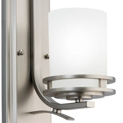 Kichler Hendrik 5076NI | Hendrik 1 Light 5 inch Brushed Nickel Wall Bracket Wall Light in Satin Etched Cased Opal