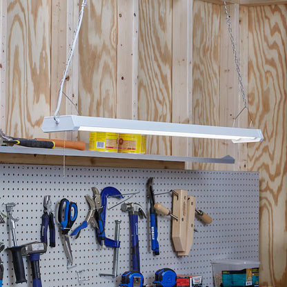 Utilitech 2592125 | 4-ft 4000 Lumens White Cool White LED Flush mount Garage Shop Light