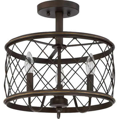 Quoizel RDY1714PN | Dury 3 Light 15" Wide Flush Mount Ceiling Fixture