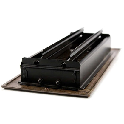Signature Hardware VIC414-ANB | 4 x 14" Victorian Brass Floor Register-Antique Brushed Nickel and Black