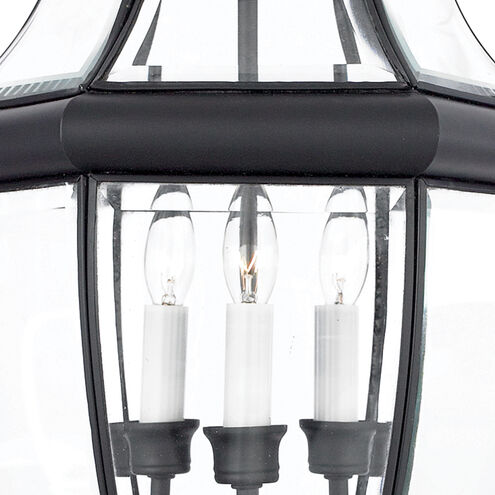 Quoizel NY9043K | Newbury 3 Light 23 inch Mystic Black Outdoor Post Lantern