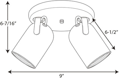 Progress Lighting P6149-174 | Two-Light Multi Directional Roundback Wall/Ceiling Fixture